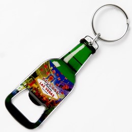 Las Vegas Dice Collage Bottleshape Metal Opener Keychain