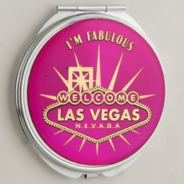 Las Vegas Fabulous Pink Round Compact