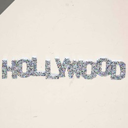 Hollywood Sign 3-D White Glitter Magnet