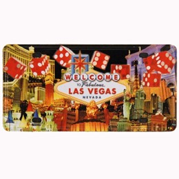 Las Vegas Dice Collage Embossed License Plate Magnet