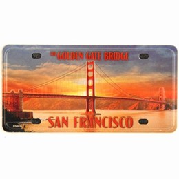 San Francisco Sunset Embossed License Plate Magnet