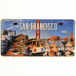 San Francisco Collage Embossed License Plate Magnet