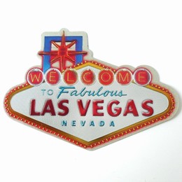 Las Vegas Signshape Sheen Metal Magnet