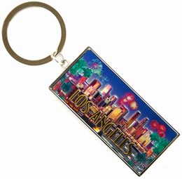 Los Angeles Fireworks Sheen Metal Keychain