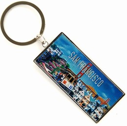 San Francisco Collage Sheen Small Metal Keychain