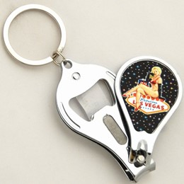 Las Vegas Blond Pinup Sheen Clipper Keychain