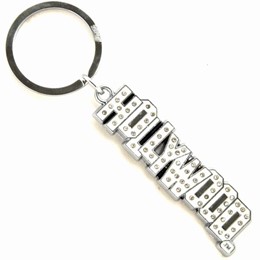 Hollywood Spellout W/Rhinestone Glitter Metal Keychain