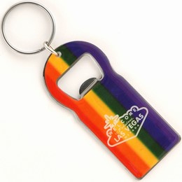 Las Vegas Rainbow Rectangle Opener Keychain
