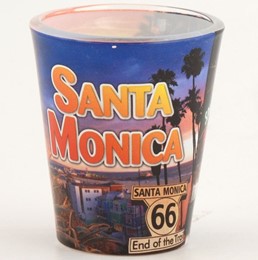 Santa Monica Collage Full Wrap Shotglass