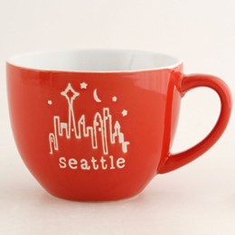 Seattle Typewritter red Cappucino Mug