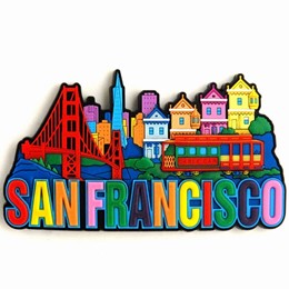 San Francisco Spellout Collage Laser Magnet