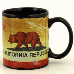 California Distressed Flag 11oz Black Mug
