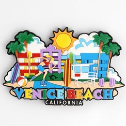 Venice Beach Spellout Collage Laser Magnet