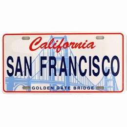 San Francisco Golden Gate Silhouette License Plate