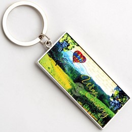 Wine Country Stamp Sheen Rectangle Keychain