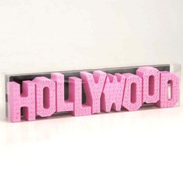 Hollywood Pink #8" Sign w/Rhinestones