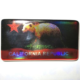 California Bear Flag Spark Rectangular Ceramic Magnet