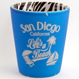 San Diego Life's a Beach 2 1/2 Oz. Blue-Zebra Shotcup