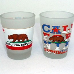 California Bear Flag Frosted Shotglass (each).