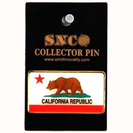CA Bear Flag 1.5 Inch Rectangular Lapel Pin