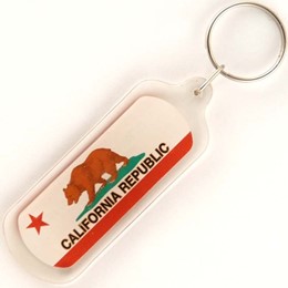California Bear Oblong Acrylic Keychain