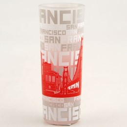 San Francisco Red Skyline Frosted Glass Shooter