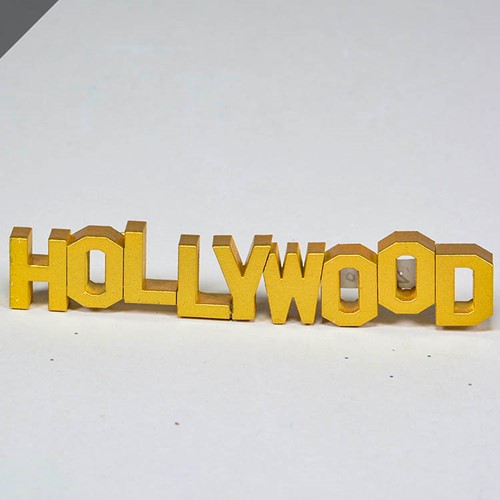 Hollywood 3-D Sign #4" Gold Magnet