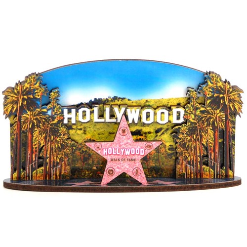 Hollywood Palms/Walk of Fame 3-D Magnet w/Base