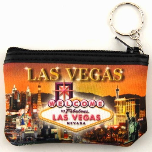 Las Vegas Sunset Small Zip Purse Keychain