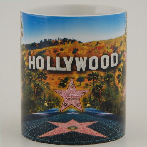 Hollywood Walk Of Fame/Palms Glitter 11oz Mug