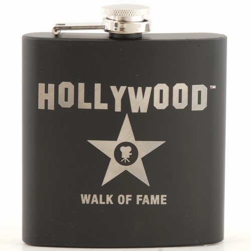 Hollywood Walk Of Fame Black 6oz Flask
