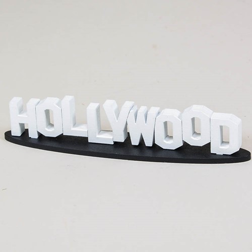 HOLLYWOOD 3-D 4" SIGN on BASE