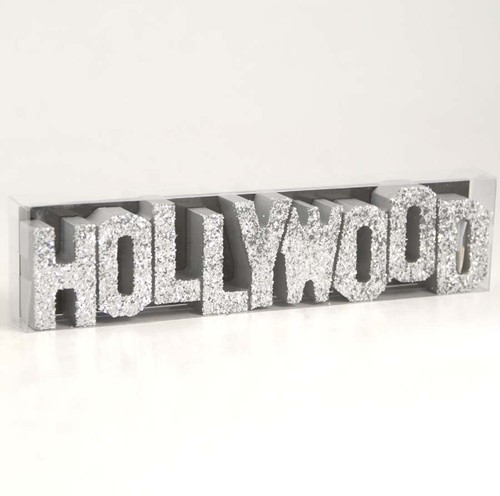 Hollywood Silver #8" Glitter Sign