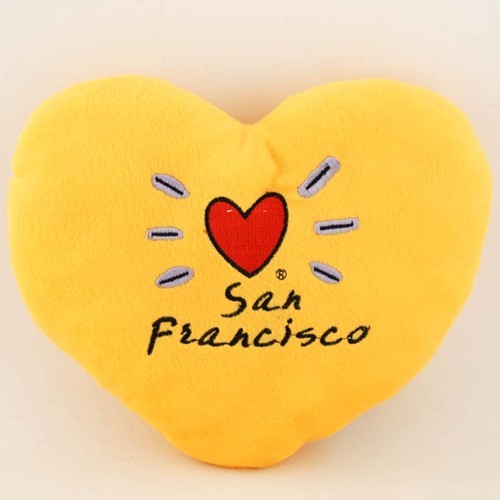 San Francisco Yellow Subway Heart-Shaped Pillow
