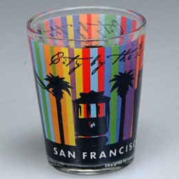 San Francisco Striped Clear Shot Glass