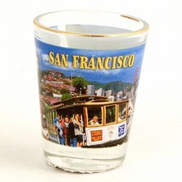 San Francisco Cable Car Photo Collage Shotglass