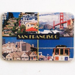 San Francisco 4-Scene Tin Photo Magnet