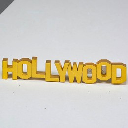 Hollywood 3-D Sign #4" Gold Magnet