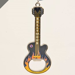 Hollywood Black Guitar Opener Keychain