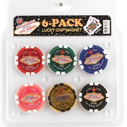 Las Vegas 6-Pack Pokerchip Magnets