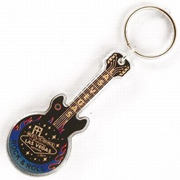 Las Vegas Guitar Shape Blue Keychain