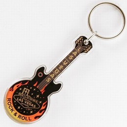 Las Vegas Guitar Shape Red Keychain