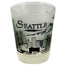 Seattle Black City Skyline Frost Shotglass