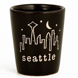 Seattle Typewriter Black Shotcup Shotglass