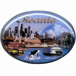 Seattle Oval Photo Collage Magnet
