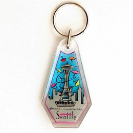 Seattle Umbrellas Diamond Keychain