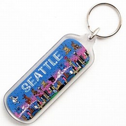 Seattle Cats & Dogs Keychain