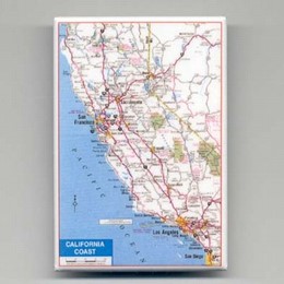 California Souvenir Map Metal Photo Magnet