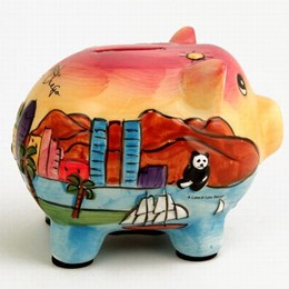 San Diego Hand Painted Piggy Bank