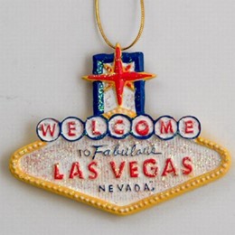 Las Vegas Sign Glitter Ornament